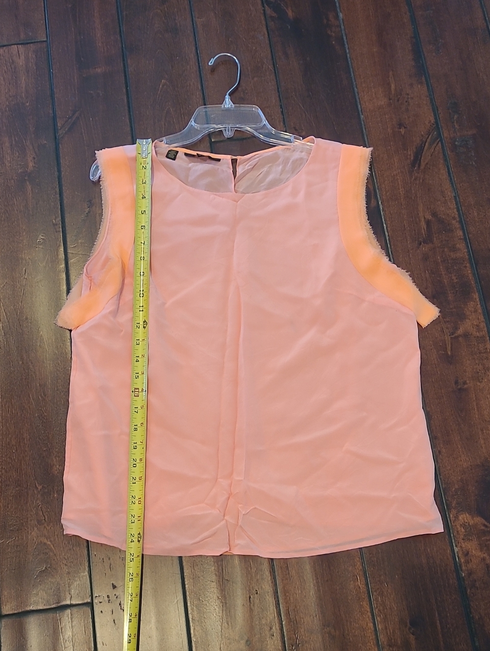 Ted Baker Peach Shortsleeve Silk Lightweight Top Size 4/L - Picture 3 of 6